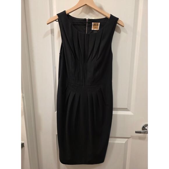 Nue by Shani Black Sheath Dress with Pleated Front - Picture 2 of 10